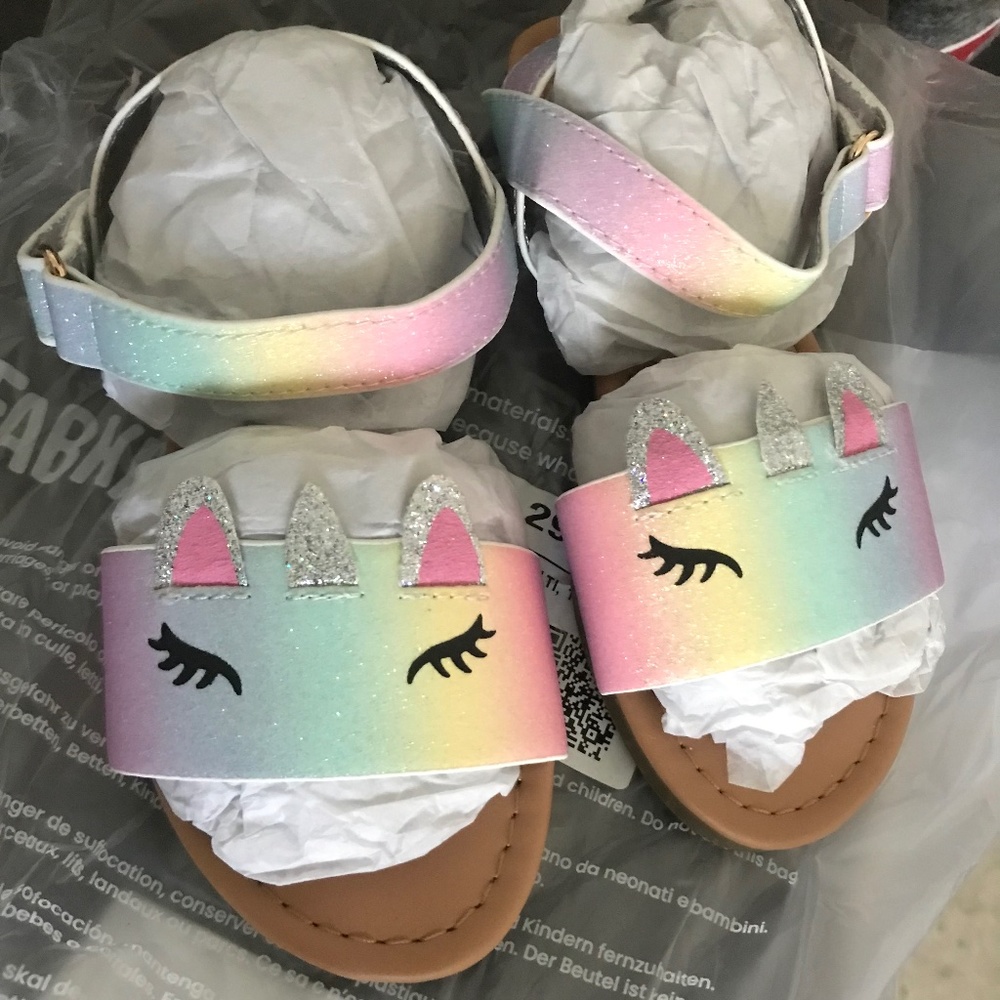New girls unicorn sandals